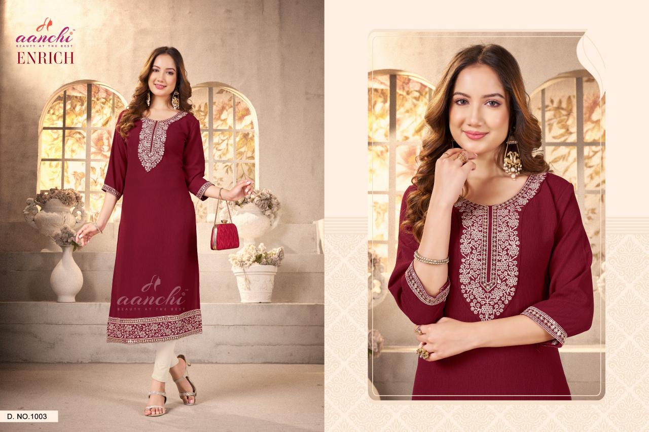 Aanchi Enrich catalog latest kurtis in bengaluru wholesale