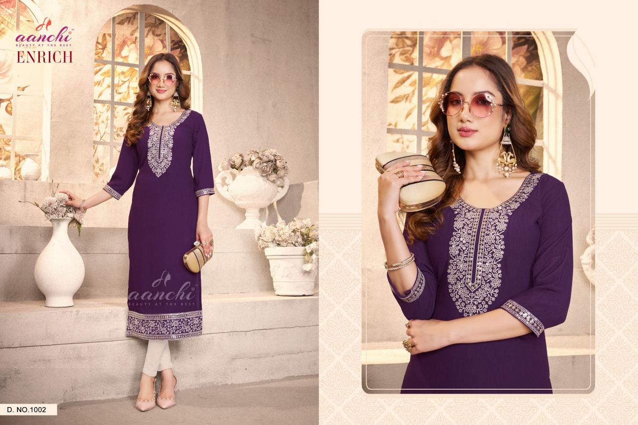 Aanchi Enrich catalog latest kurtis in bengaluru wholesale