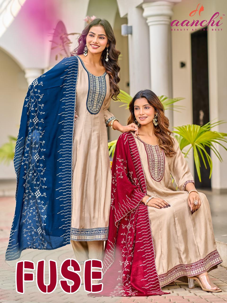 Aanchi Fuse catalog designer anarkali kurtis wholesale