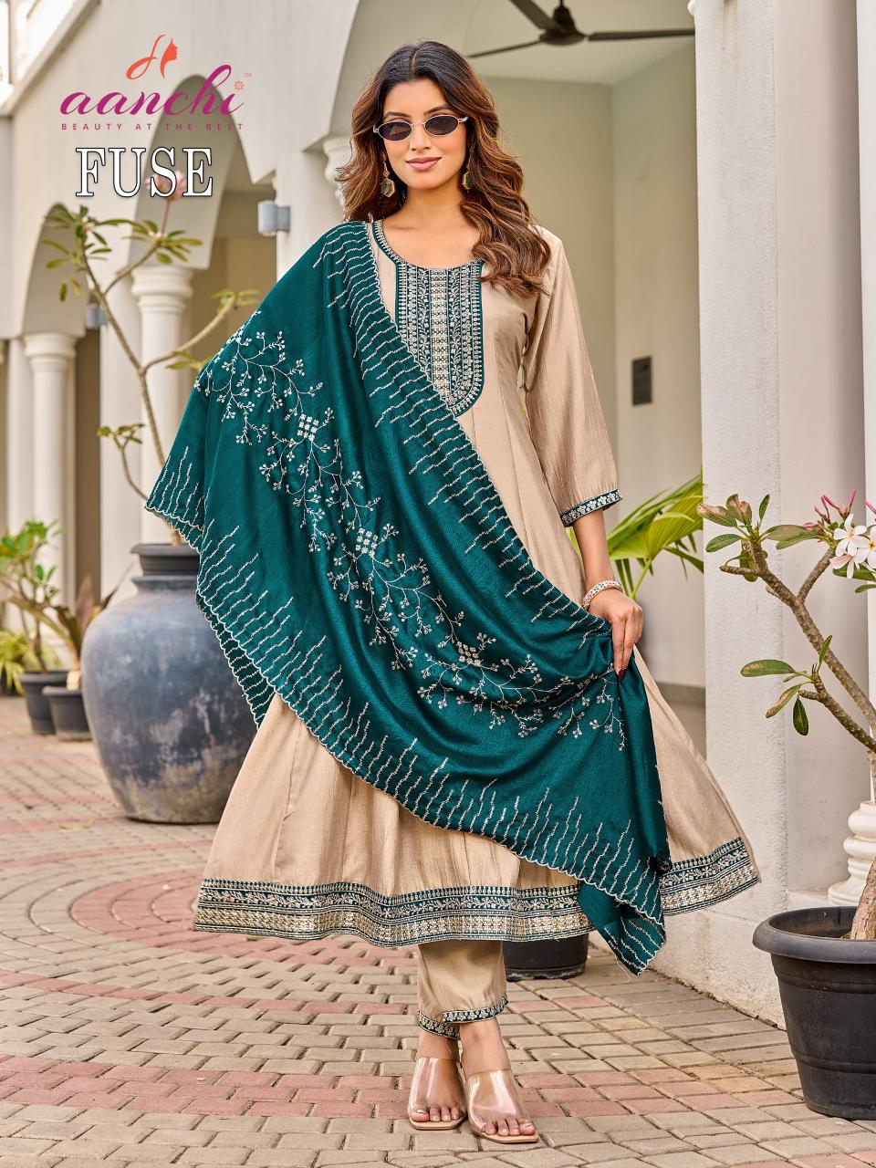 Aanchi Fuse catalog designer anarkali kurtis wholesale