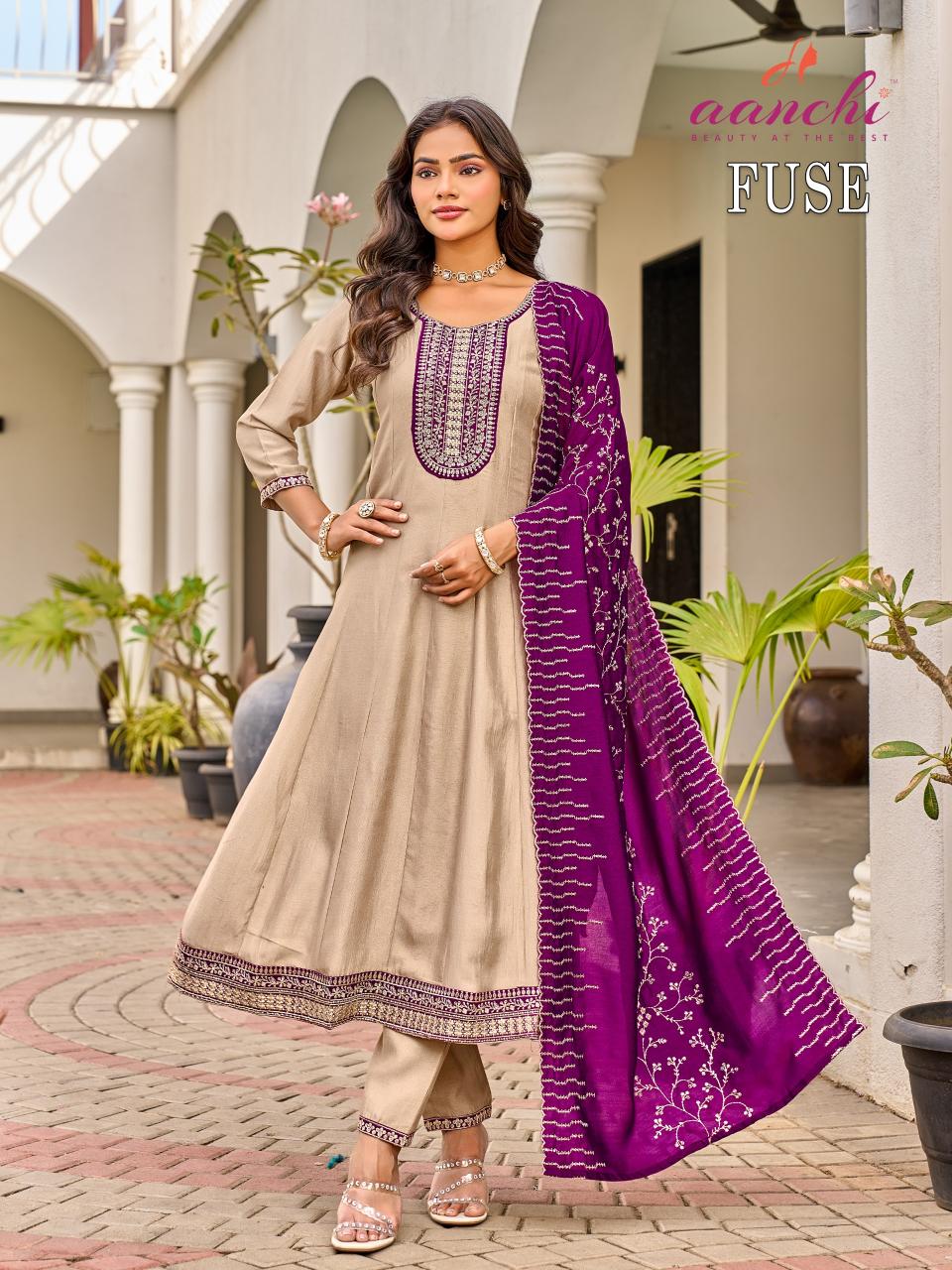 Aanchi Fuse catalog designer anarkali kurtis wholesale