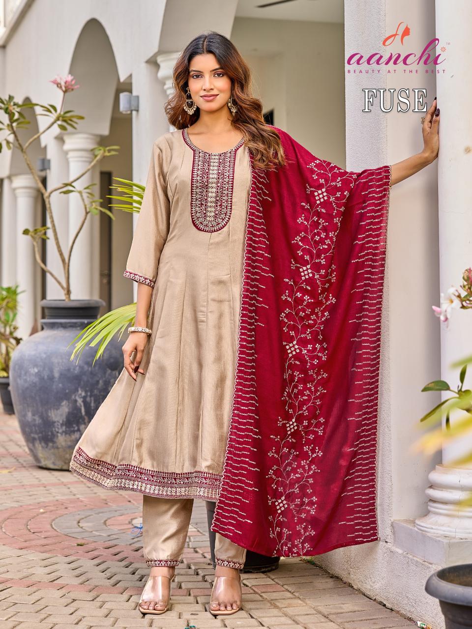 Aanchi Fuse catalog designer anarkali kurtis wholesale