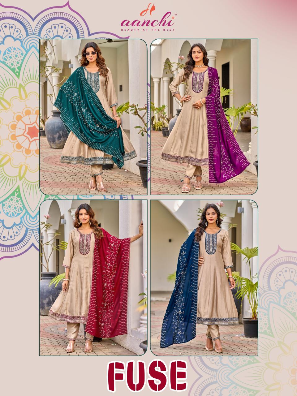 Aanchi Fuse catalog designer anarkali kurtis wholesale