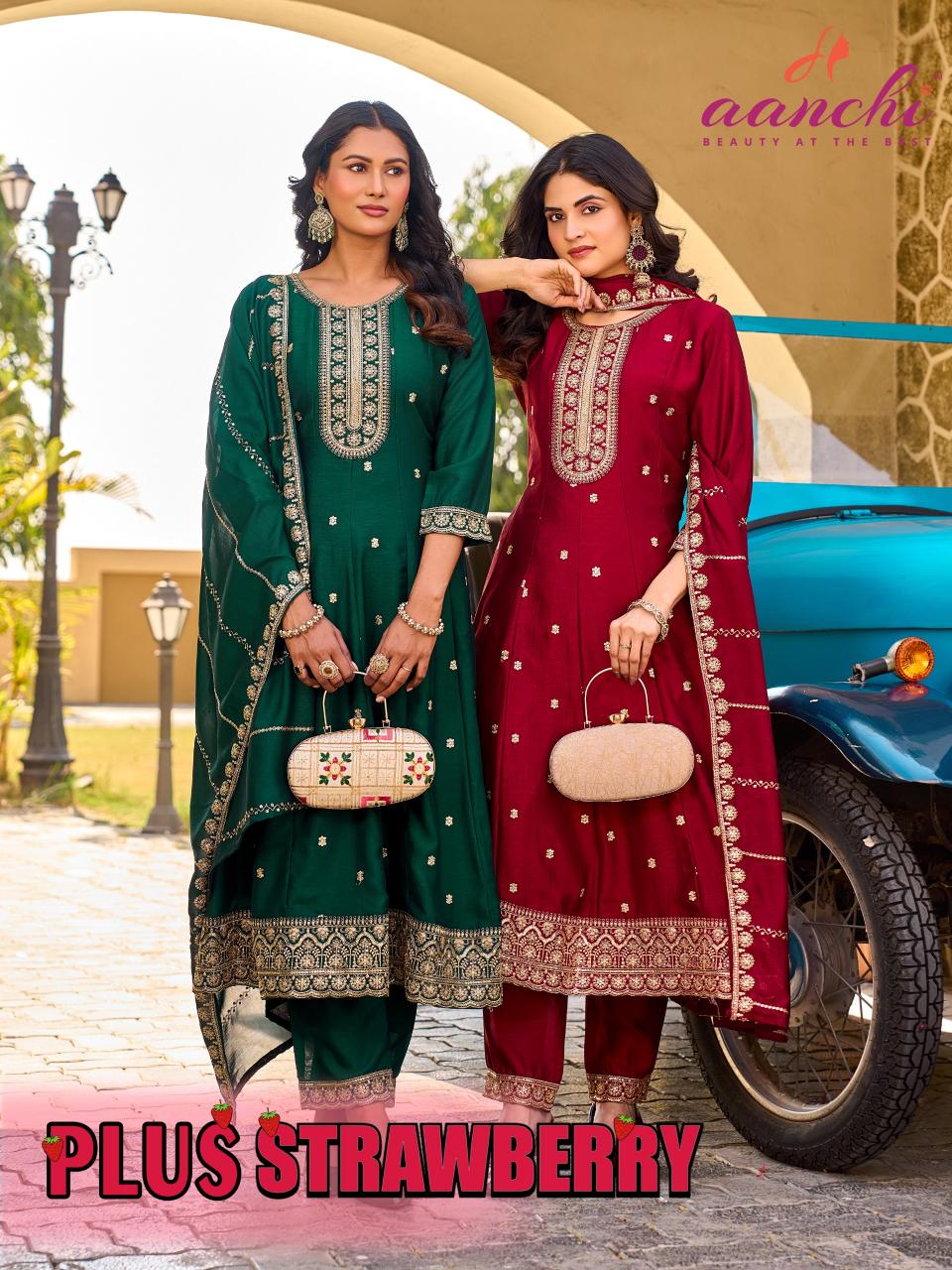 Aanchi Plus Strawberry catalog designer kurti wholesalers in bangalore