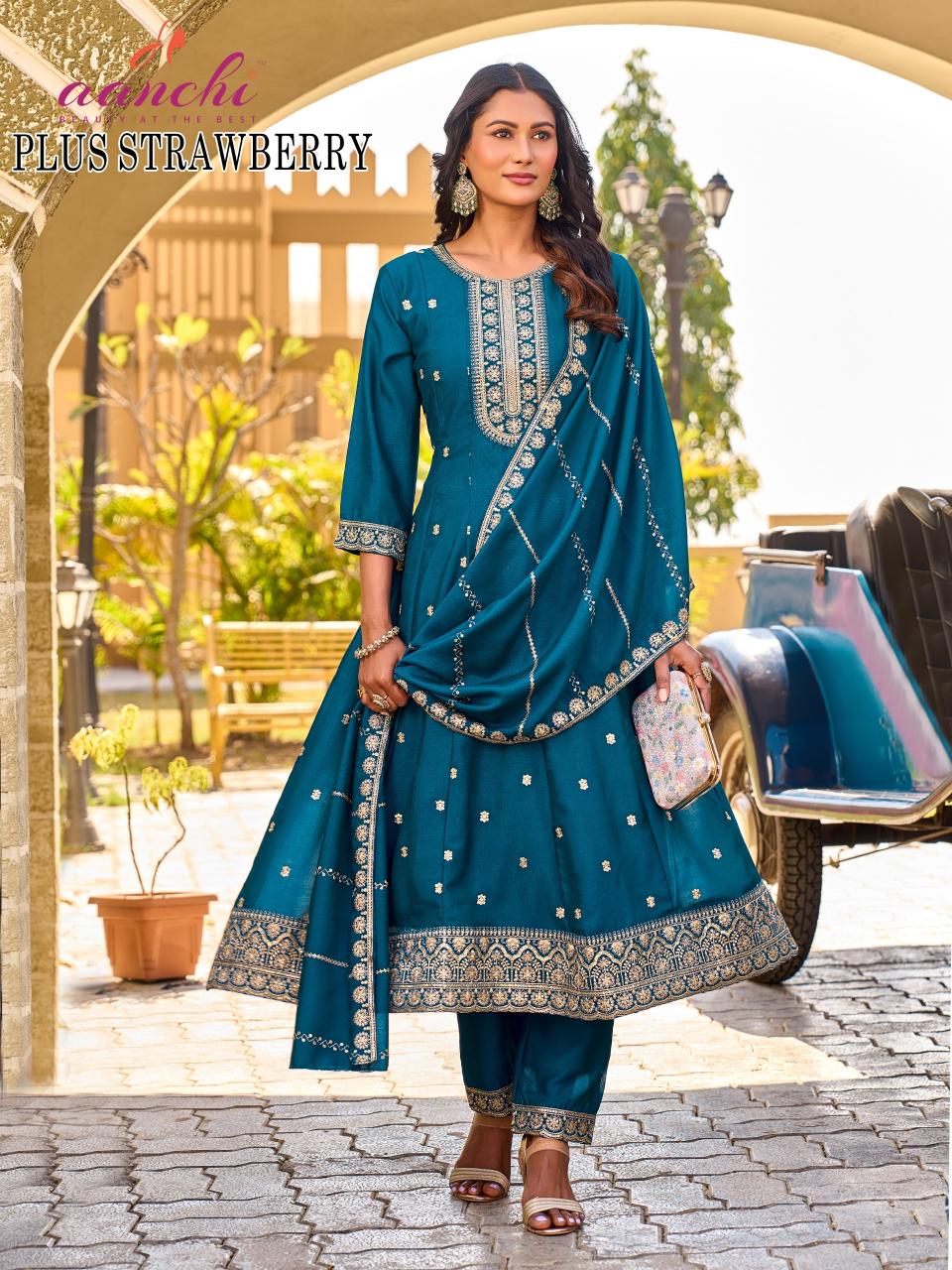 Aanchi Plus Strawberry catalog designer kurti wholesalers in bangalore