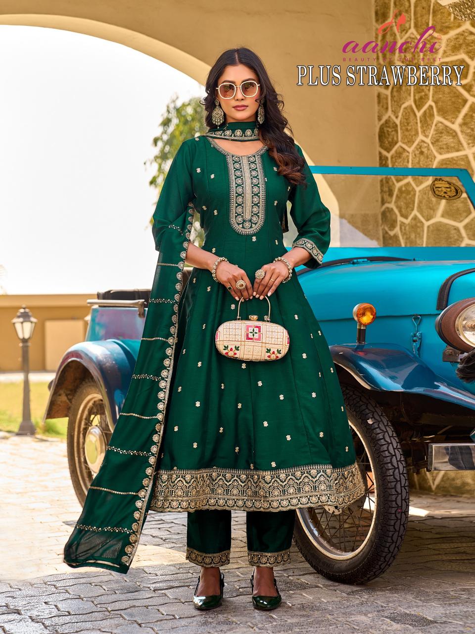 Aanchi Plus Strawberry catalog designer kurti wholesalers in bangalore