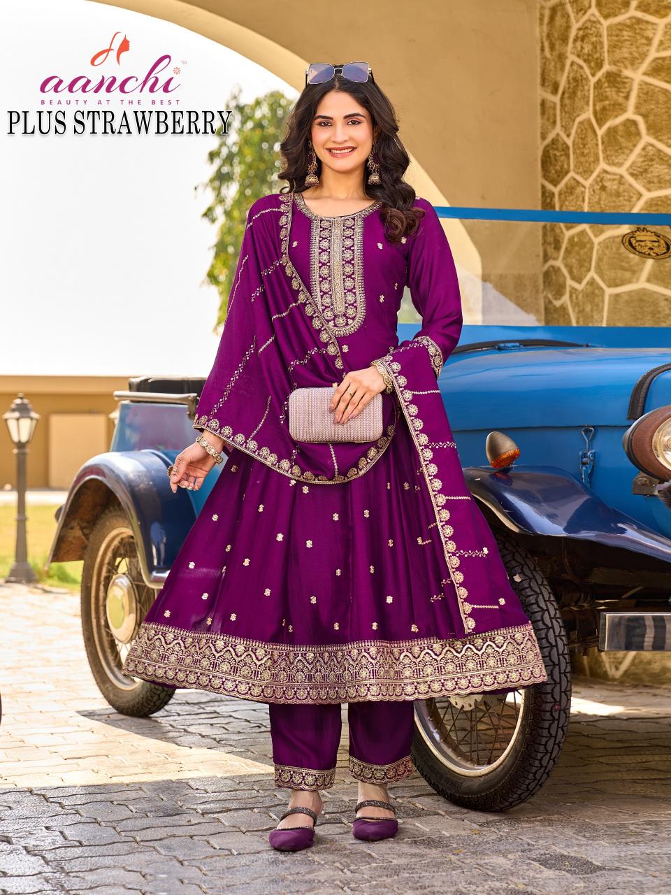 Aanchi Plus Strawberry catalog designer kurti wholesalers in bangalore