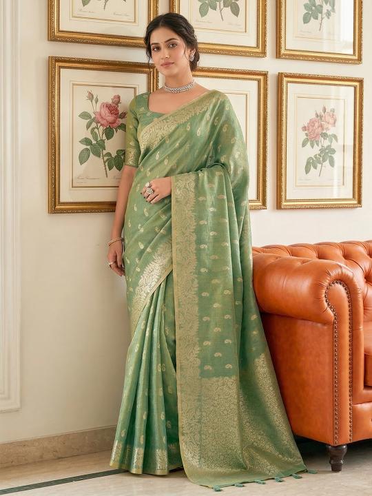 AAROHI by SHREE SHYAM FASHION fancy designer Soft tissue silk fabric saree wholesale with Fancy latkan