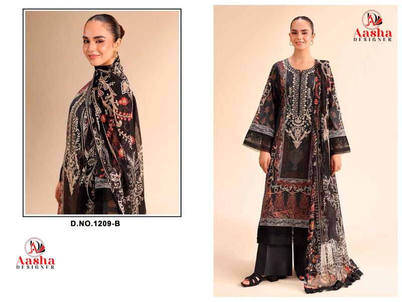 Aasha 1209 A And B Caralog Chiffon Dupatta pakistani suits catalogue wholesale