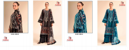 Aasha 1209 A And B catalog Cotton Dupatta online pakistani suits wholesale