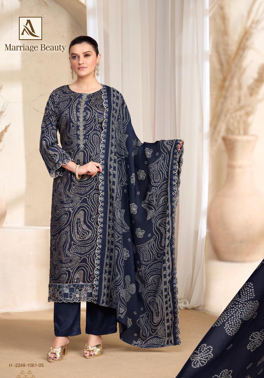 Alok Marriage Beauty catalog dress materials wholesale shops in surat