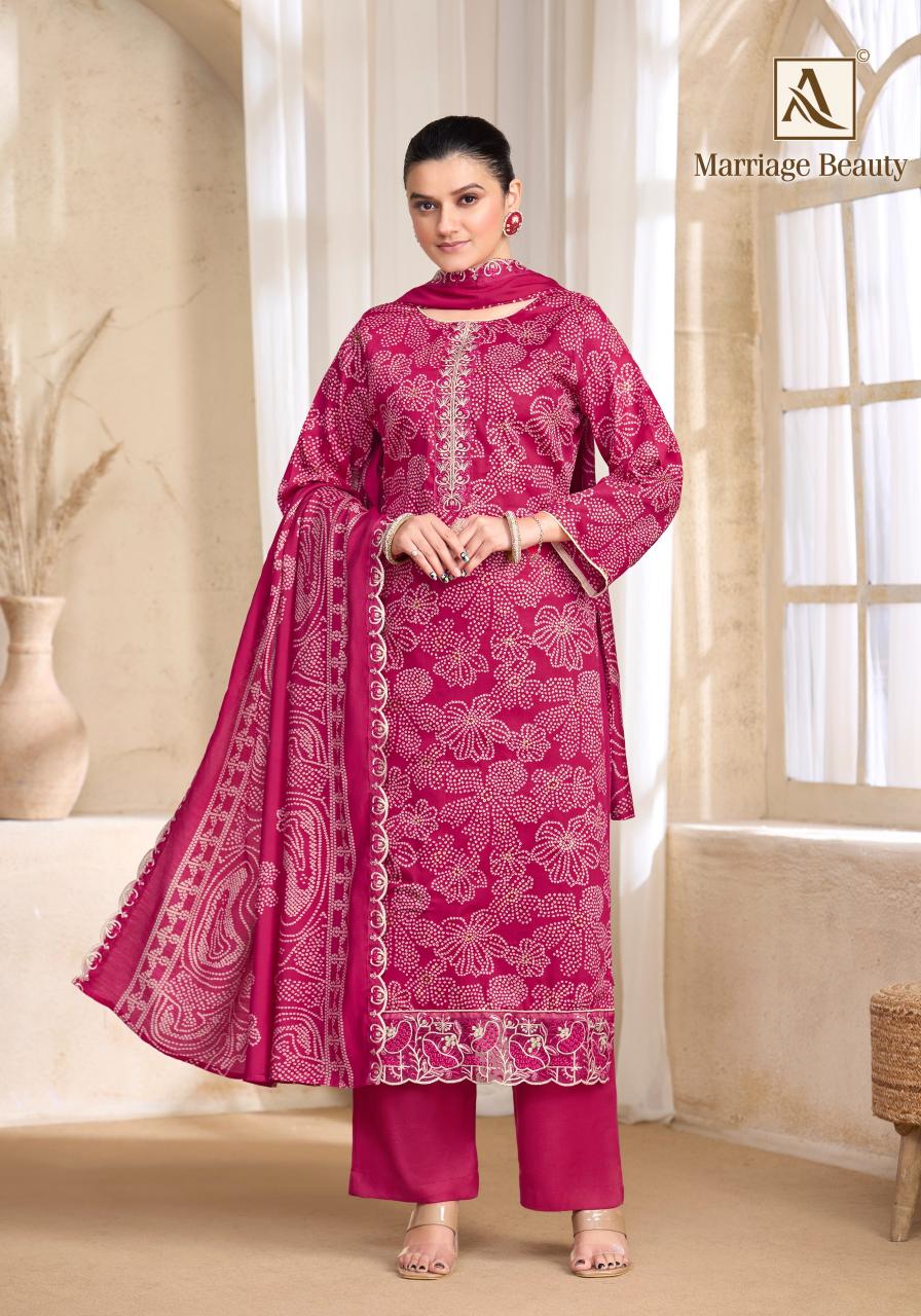 Alok Marriage Beauty catalog dress materials wholesale shops in surat