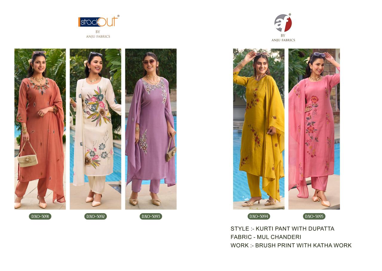 Anju Fabrics Patterns catalog kurti wholeslaer in surat 