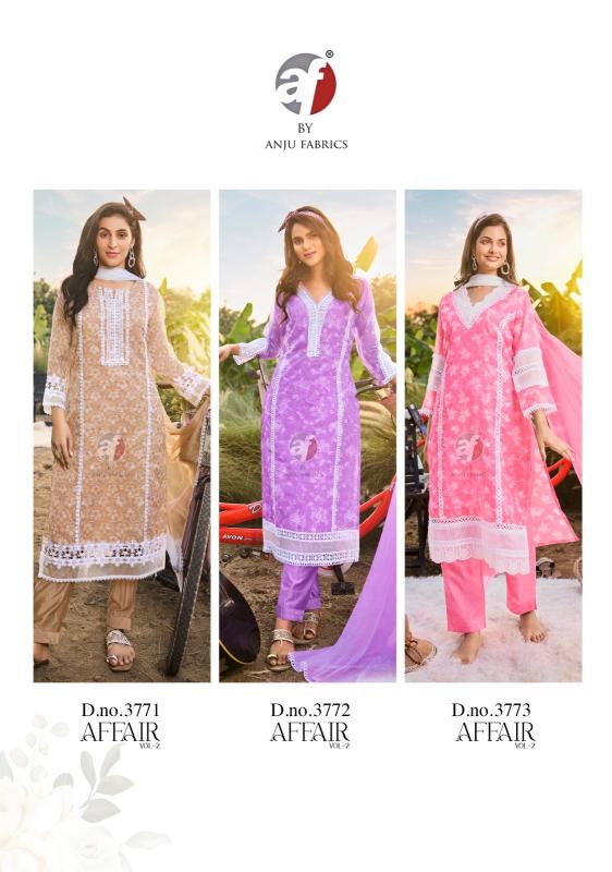 Anju Fabrics Silk Affair vol 2 catalog wholesale rate branded kurtis