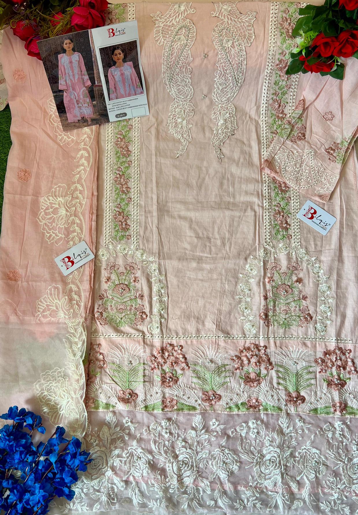 Bilqis B 188 A To D catalog pakistani suits wholesale in pakistan