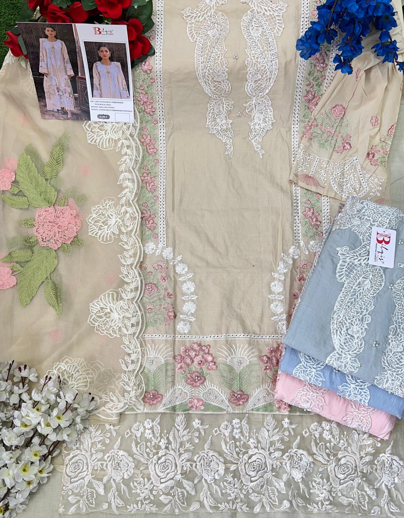 Bilqis B 188 A To D catalog pakistani suits wholesale in pakistan