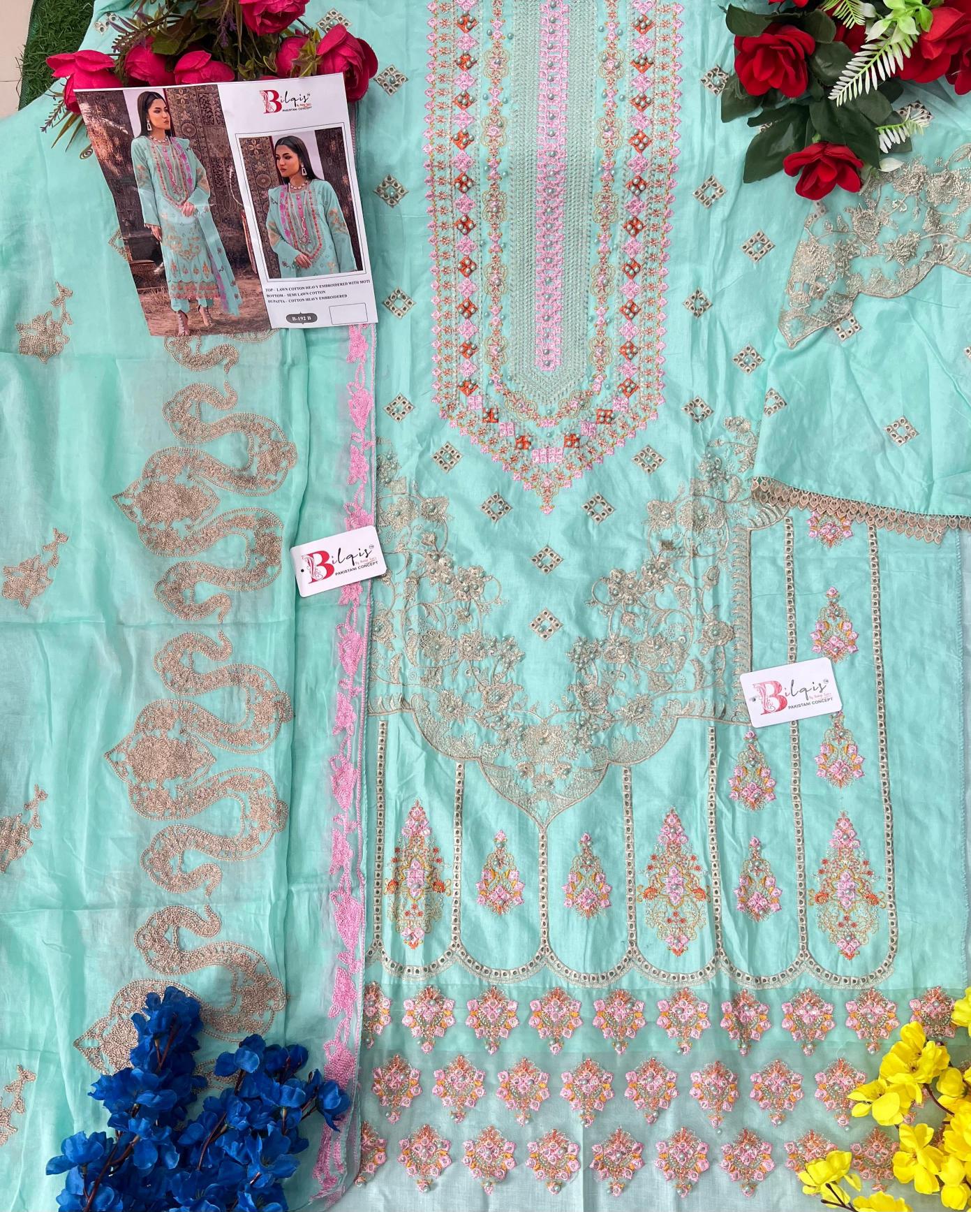 Bilqis B 192 A To D catalog wholesale pakistani suits in kashmir