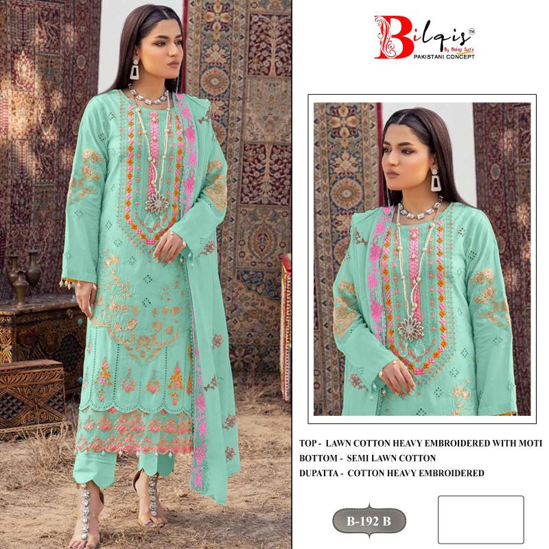 Bilqis B 192 A To D catalog wholesale pakistani suits in kashmir