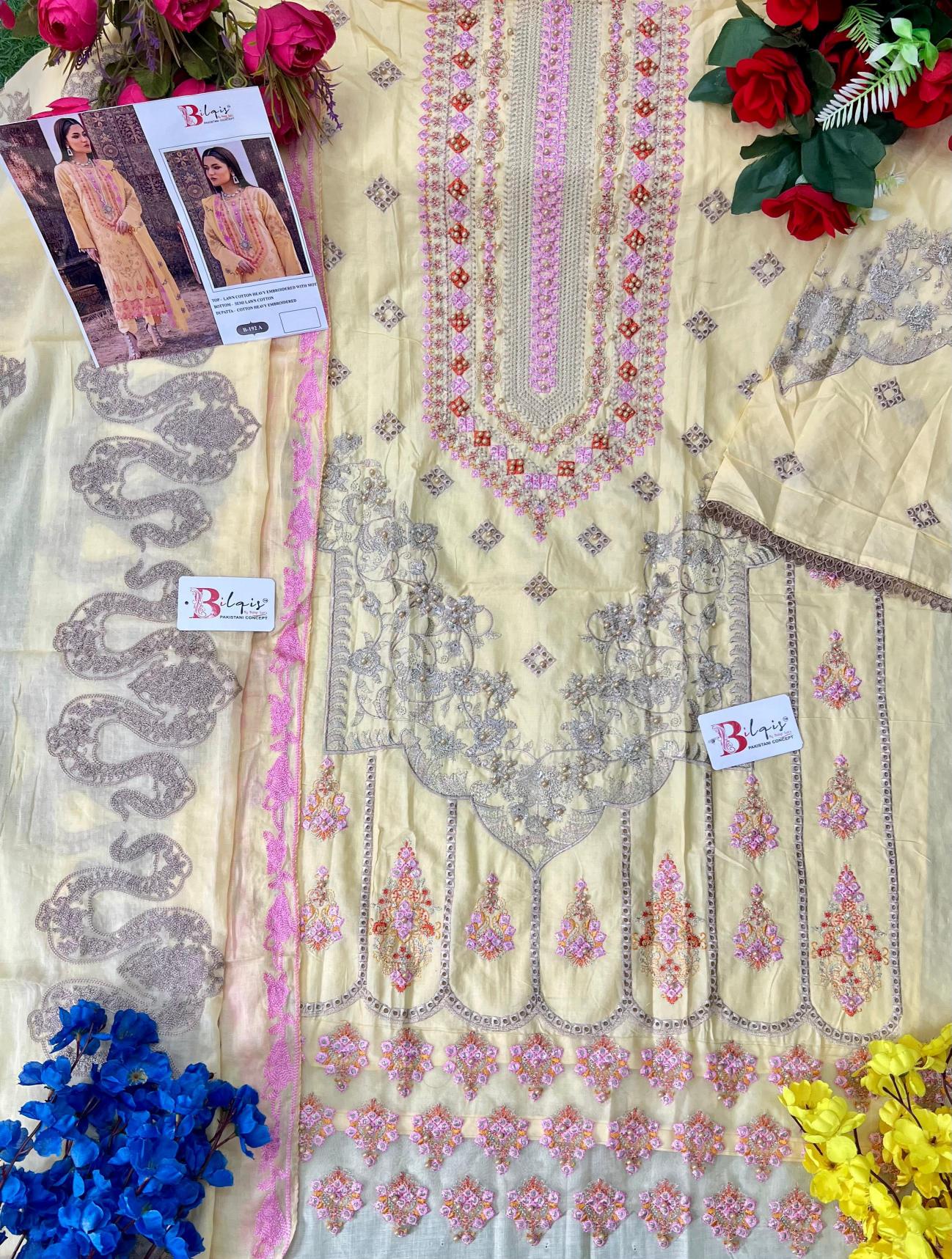 Bilqis B 192 A To D catalog wholesale pakistani suits in kashmir