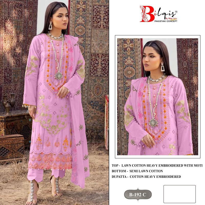 Bilqis B 192 A To D catalog wholesale pakistani suits in kashmir