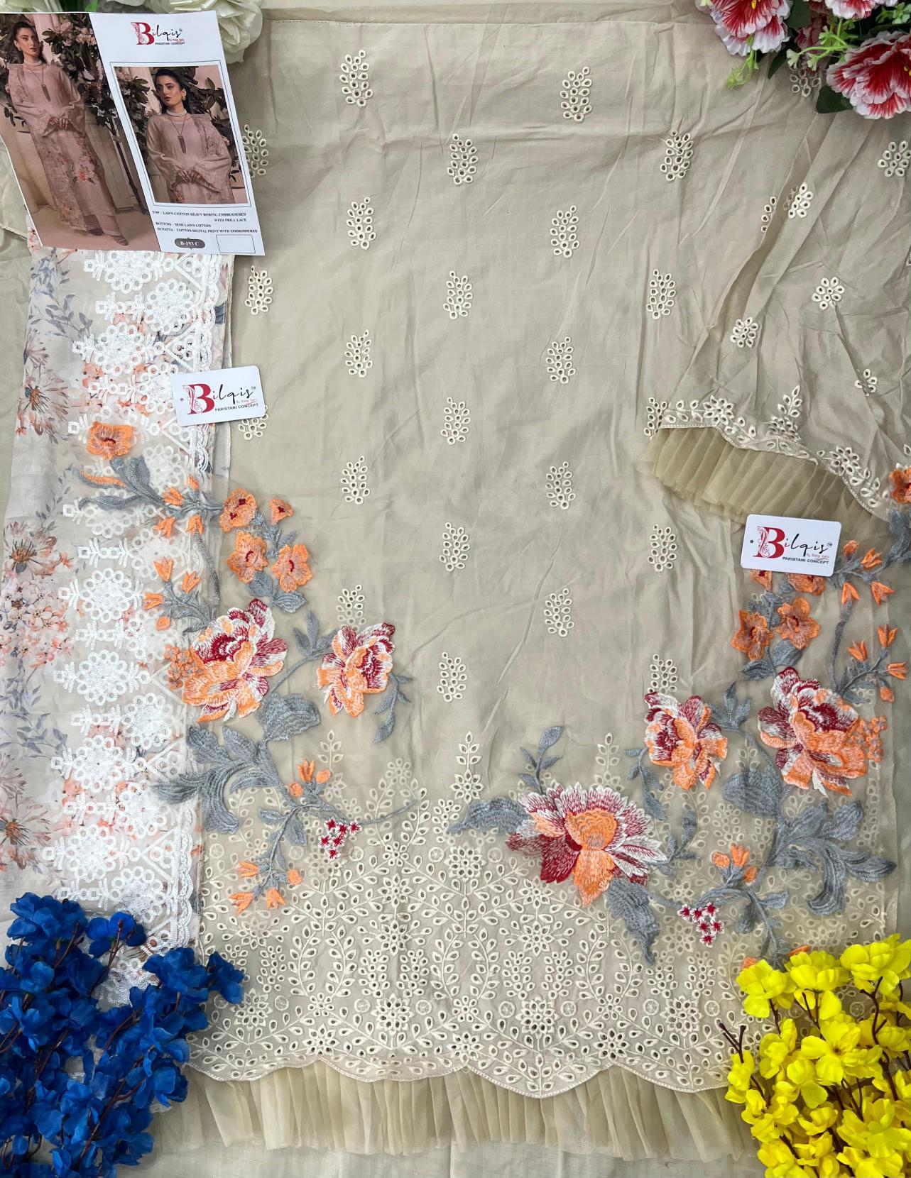 Bilqis B 193 A To D catalog wholesale pakistani salwar suits