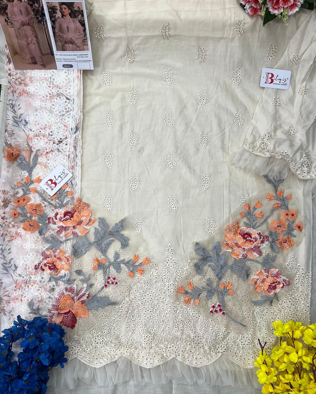 Bilqis B 193 A To D catalog wholesale pakistani salwar suits