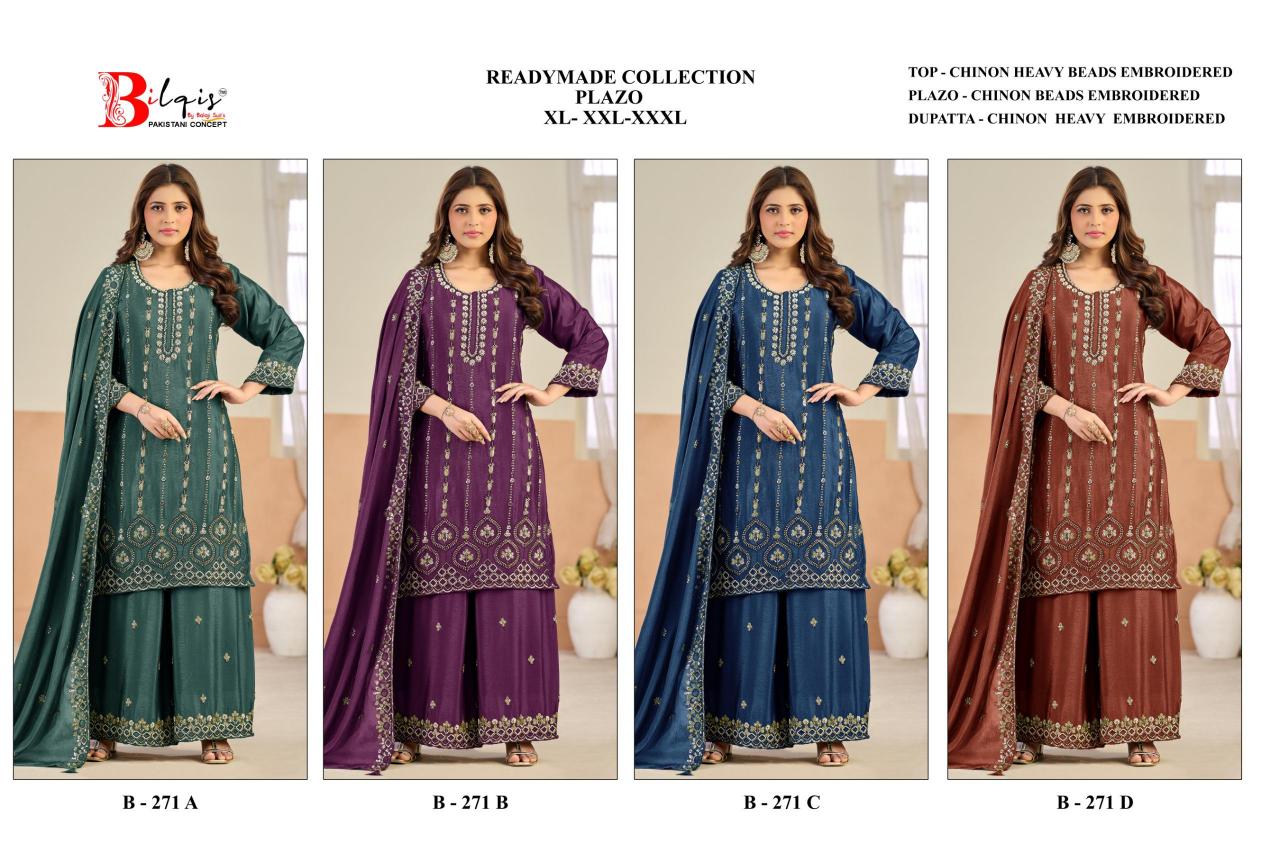 Bilqis B 271 A To D catalog pakistani ladies suits wholesale in delhi