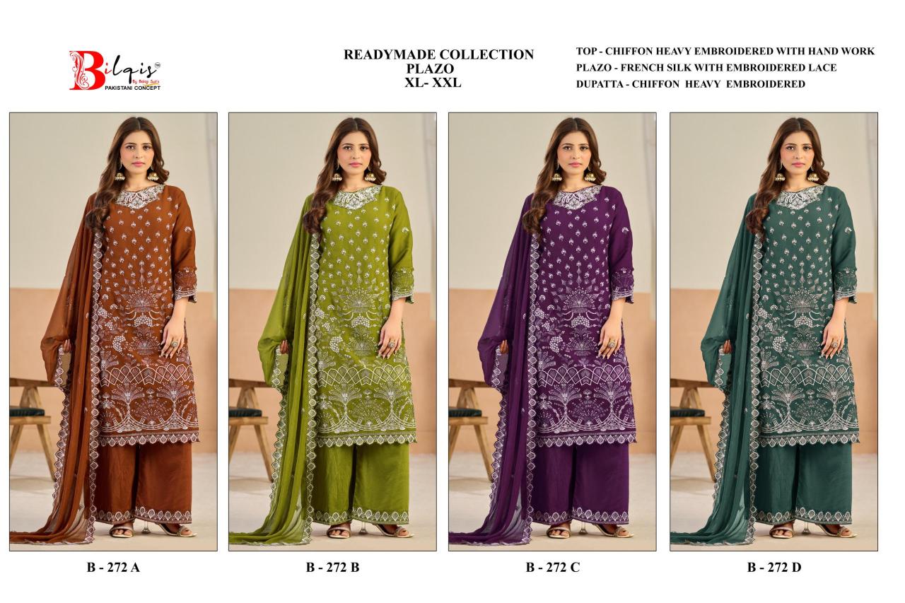 Bilqis B 272 A To D catalog pakistani suits at wholesale price in delhi