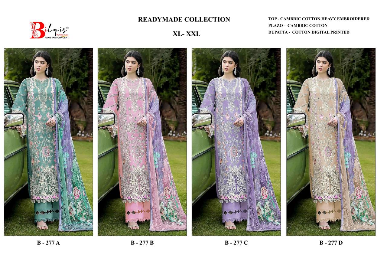 Bilqis B 277 A To D catalog pakistani wholesale suits india