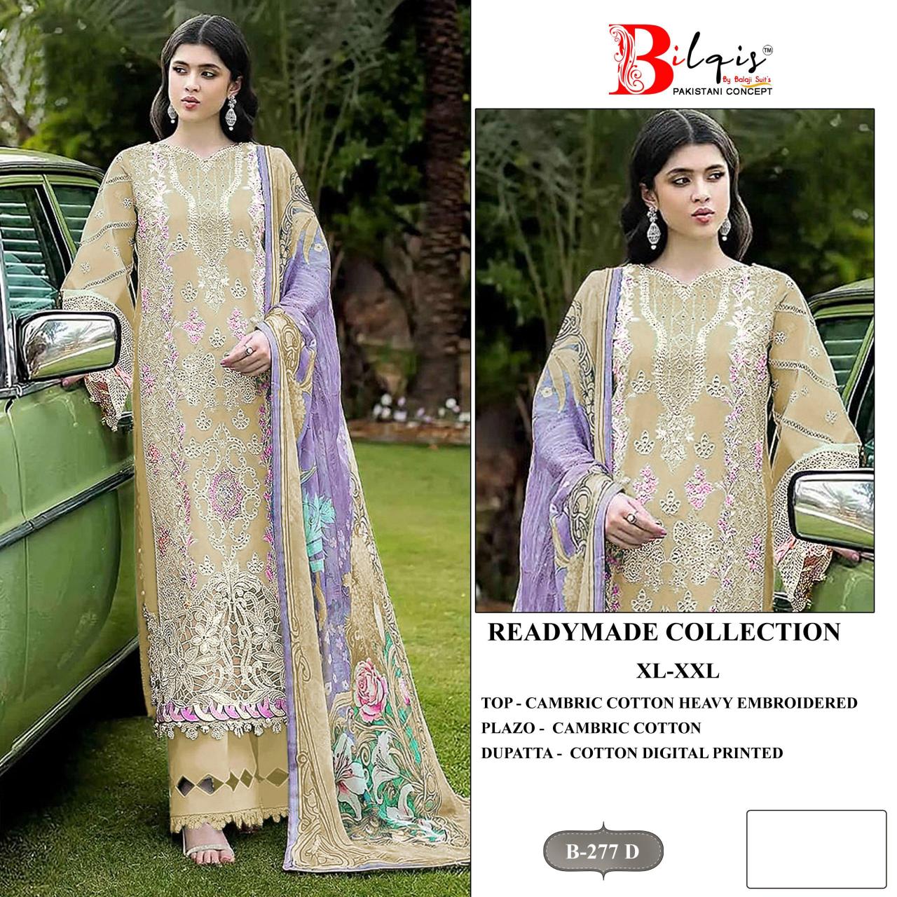 Bilqis B 277 A To D catalog pakistani wholesale suits india