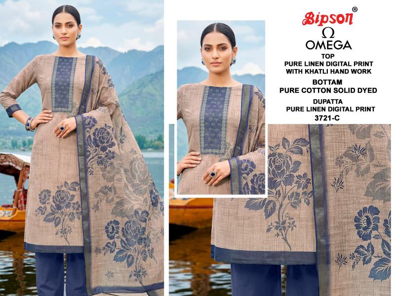 Bipson Omega 3721 catalog unstitched heavy salwar kameez in jaipur wholesale