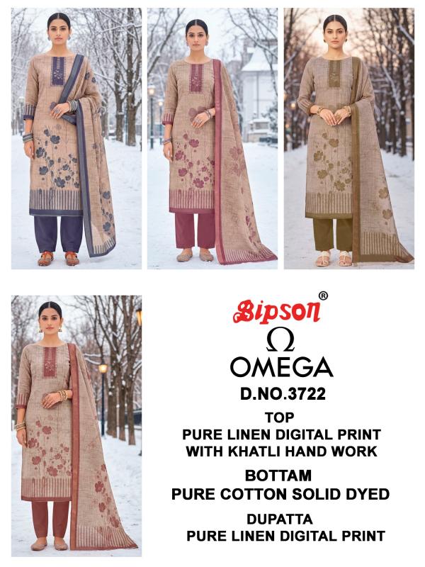 Bipson Omega 3722 catalog unstitched salwar kameez wholesale pakistan