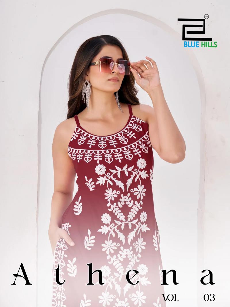 Blue Hills Athena Vol 3 catalog sleevlees kurtis