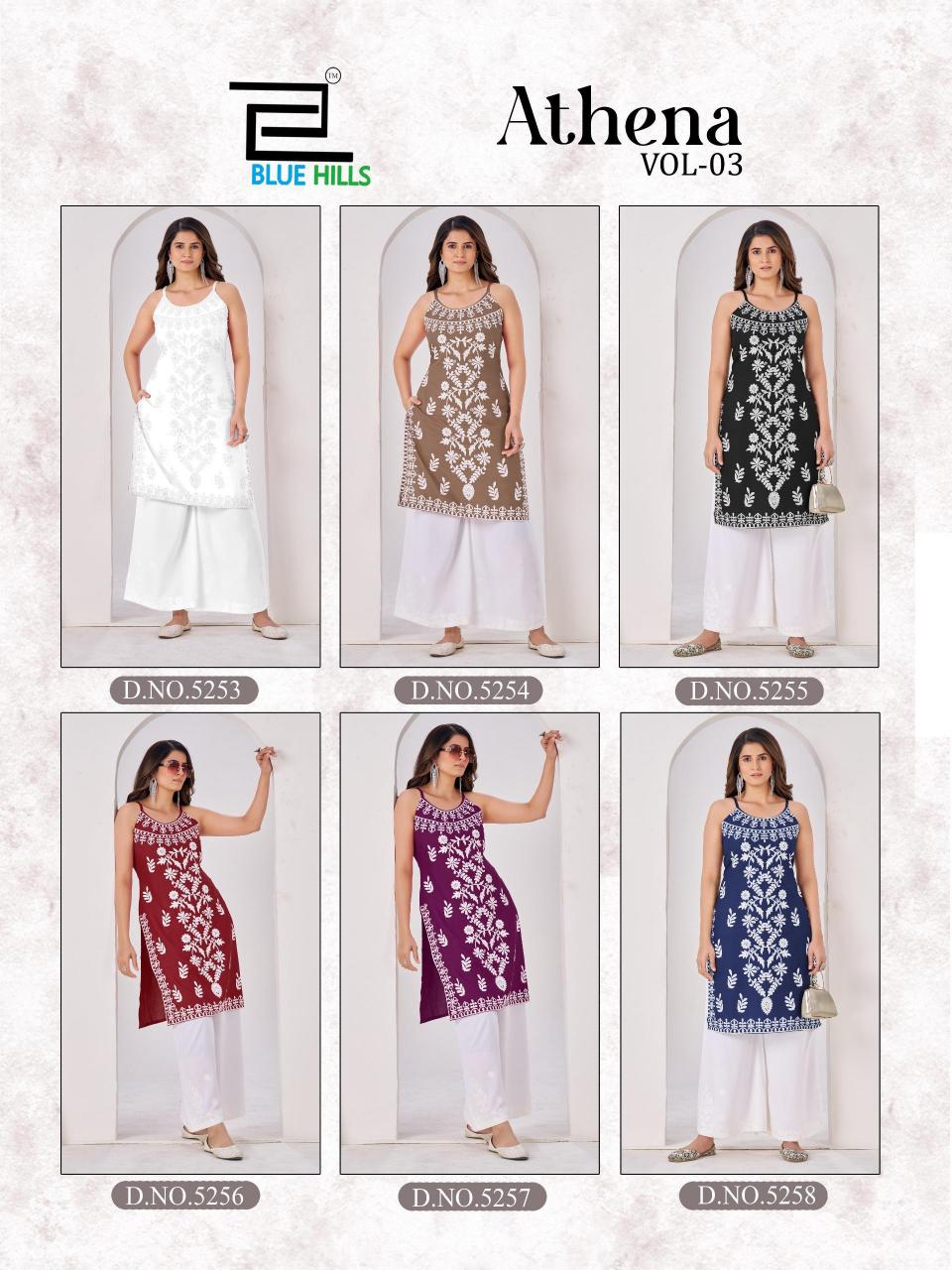 Blue Hills Athena Vol 3 catalog sleevlees kurtis