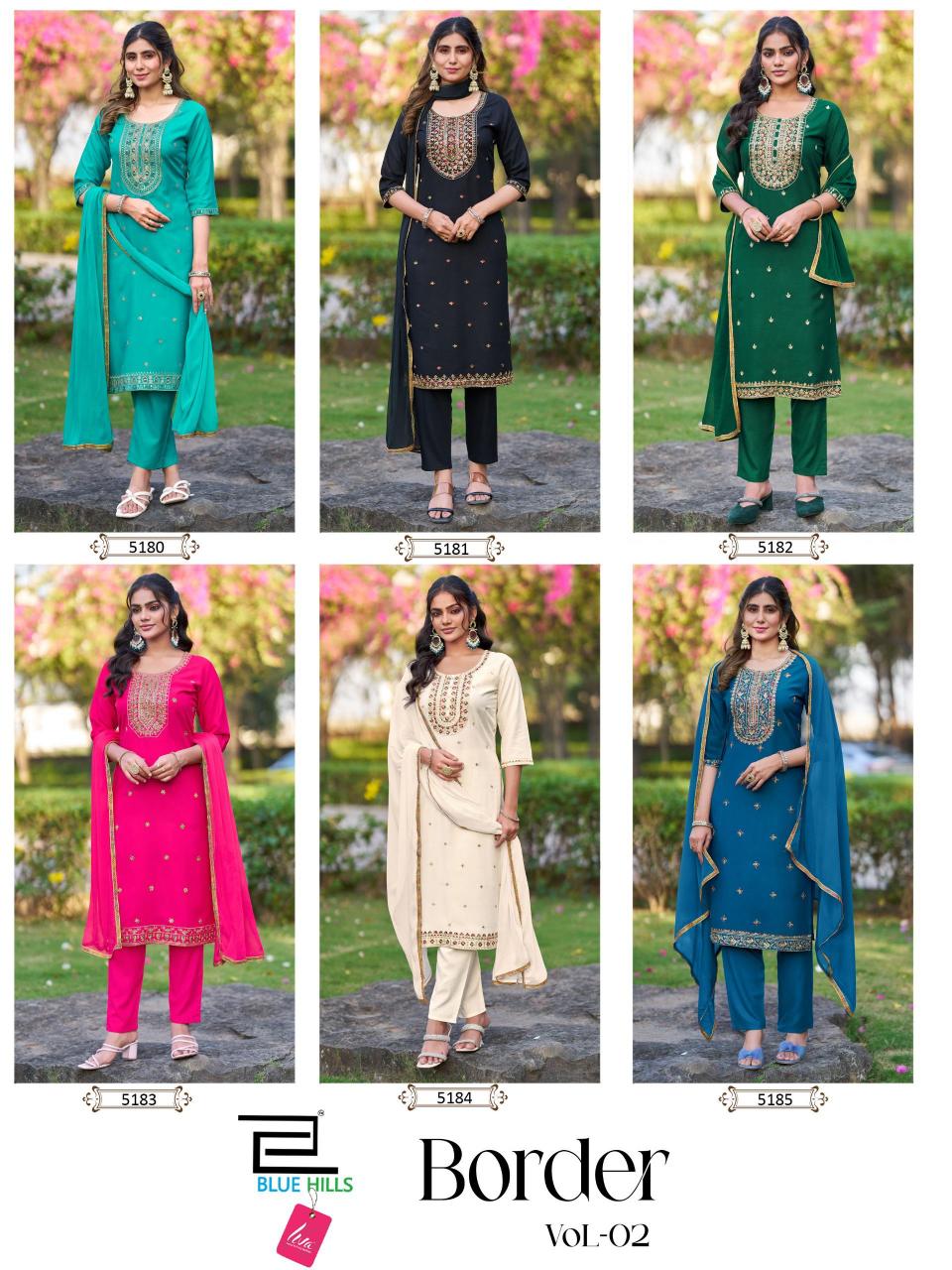 Blue Hills Border vol 2 catalog best designer kurtis wholesaler in india