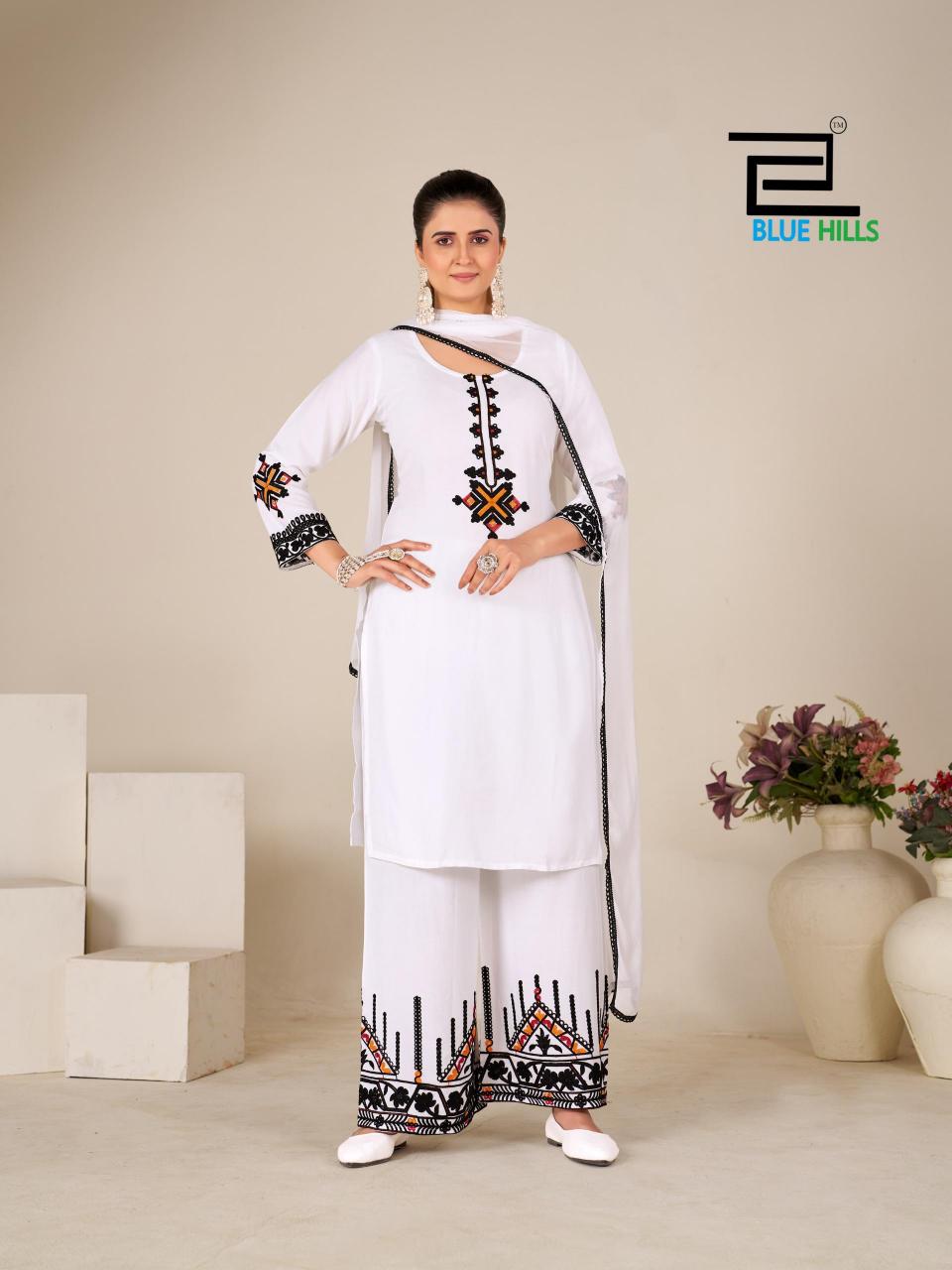 Blue Hills Facolos catalog kurti palazzo set wholesale
