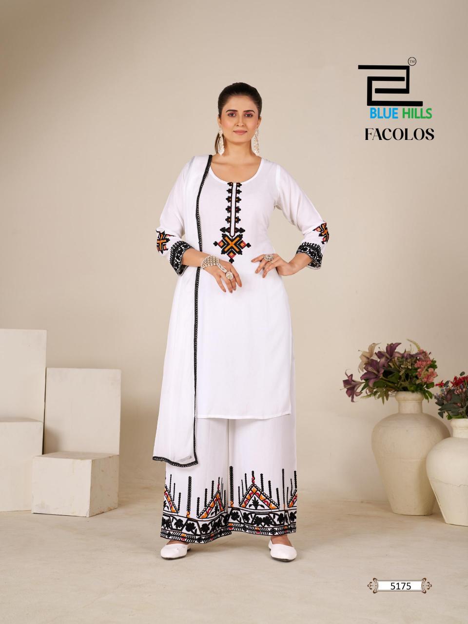 Blue Hills Facolos catalog kurti palazzo set wholesale