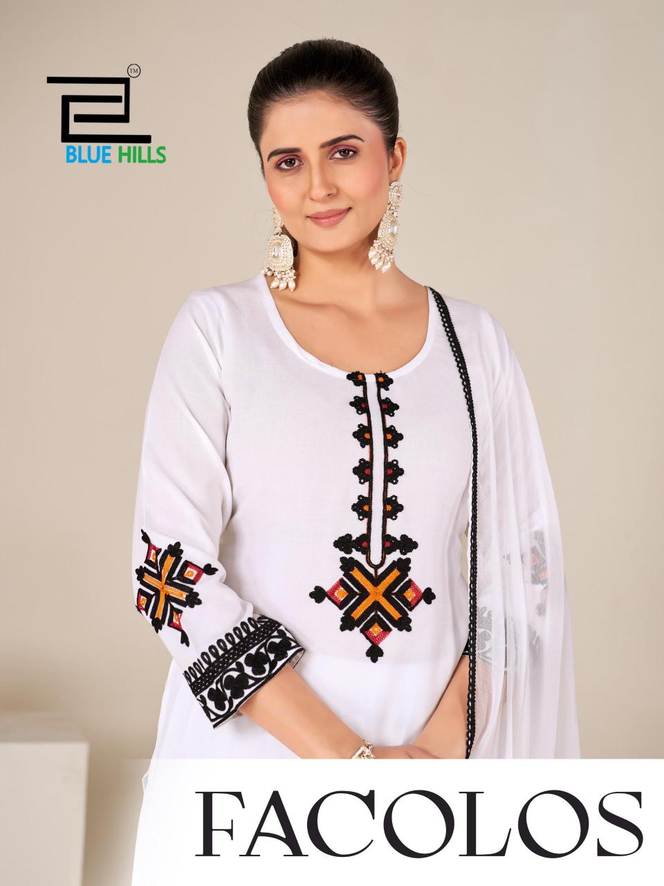 Blue Hills Facolos catalog kurti palazzo set wholesale