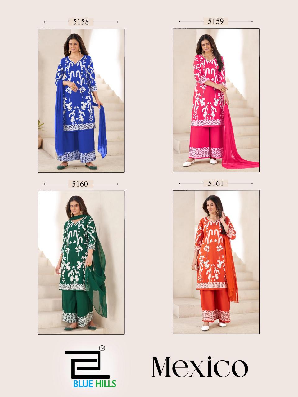 Blue Hills Mexico catalog kurti with pant wholesale