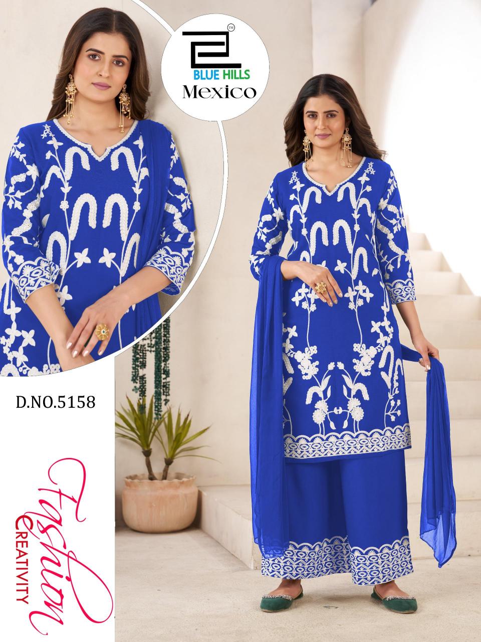 Blue Hills Mexico catalog kurti with pant wholesale