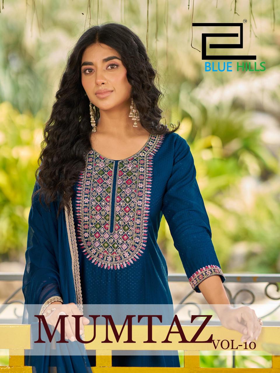 Blue Hills Mumtaz vol 10 catalog rayon anarkali kurtis wholesale in mumbai