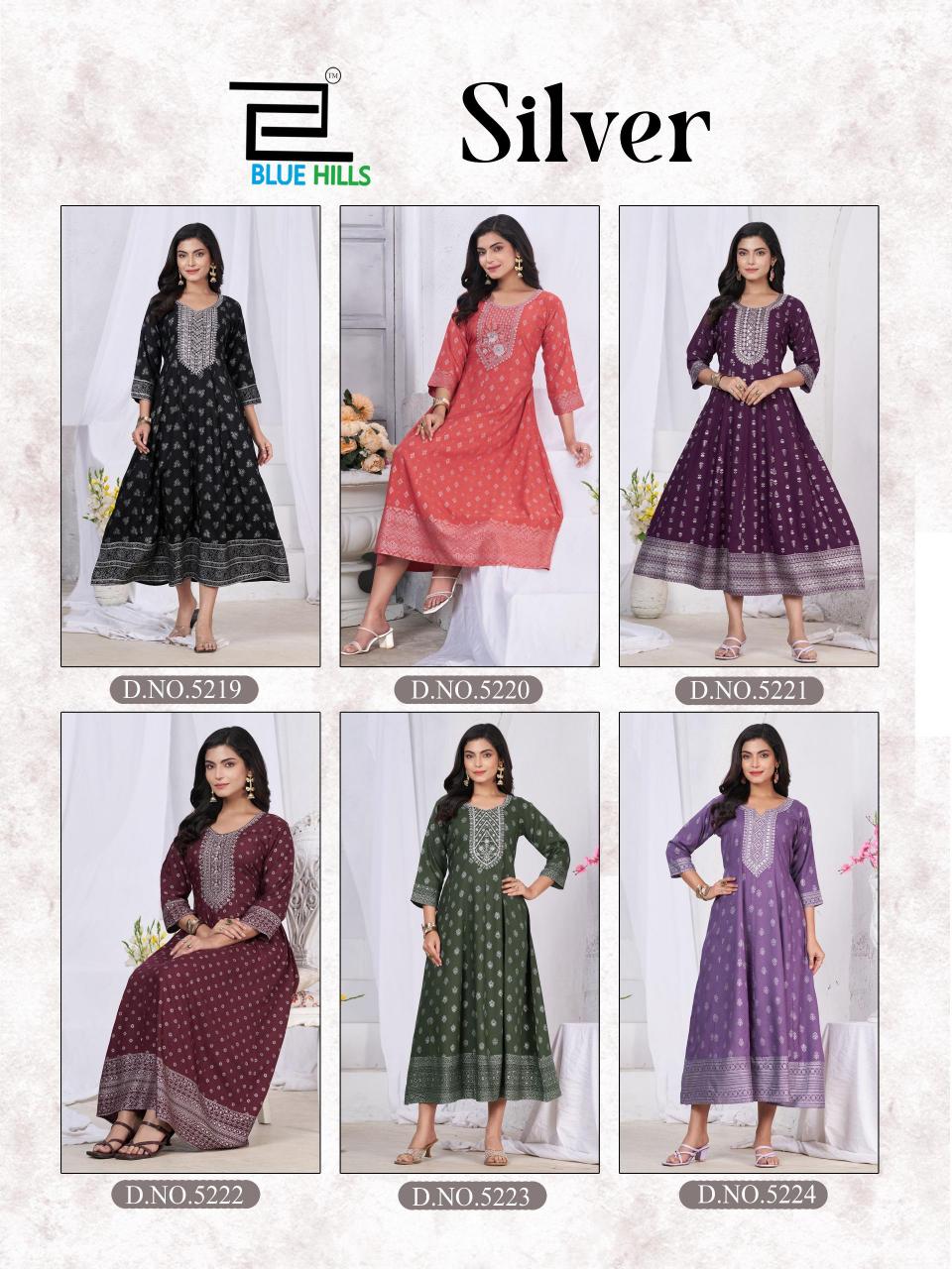 Blue Hills Silver catalog anarkali kurtis wholesale in chennai