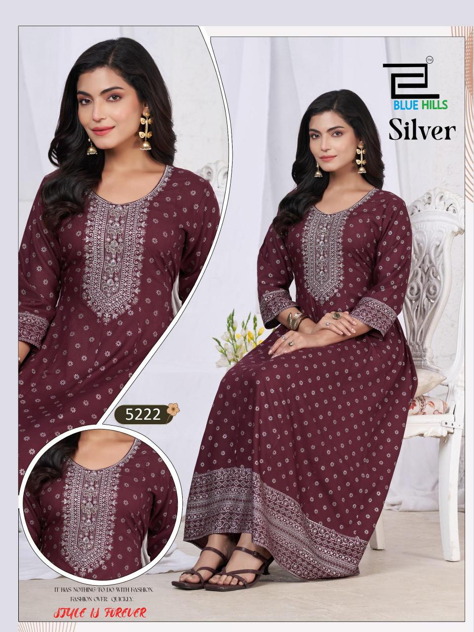 Blue Hills Silver catalog anarkali kurtis wholesale in chennai