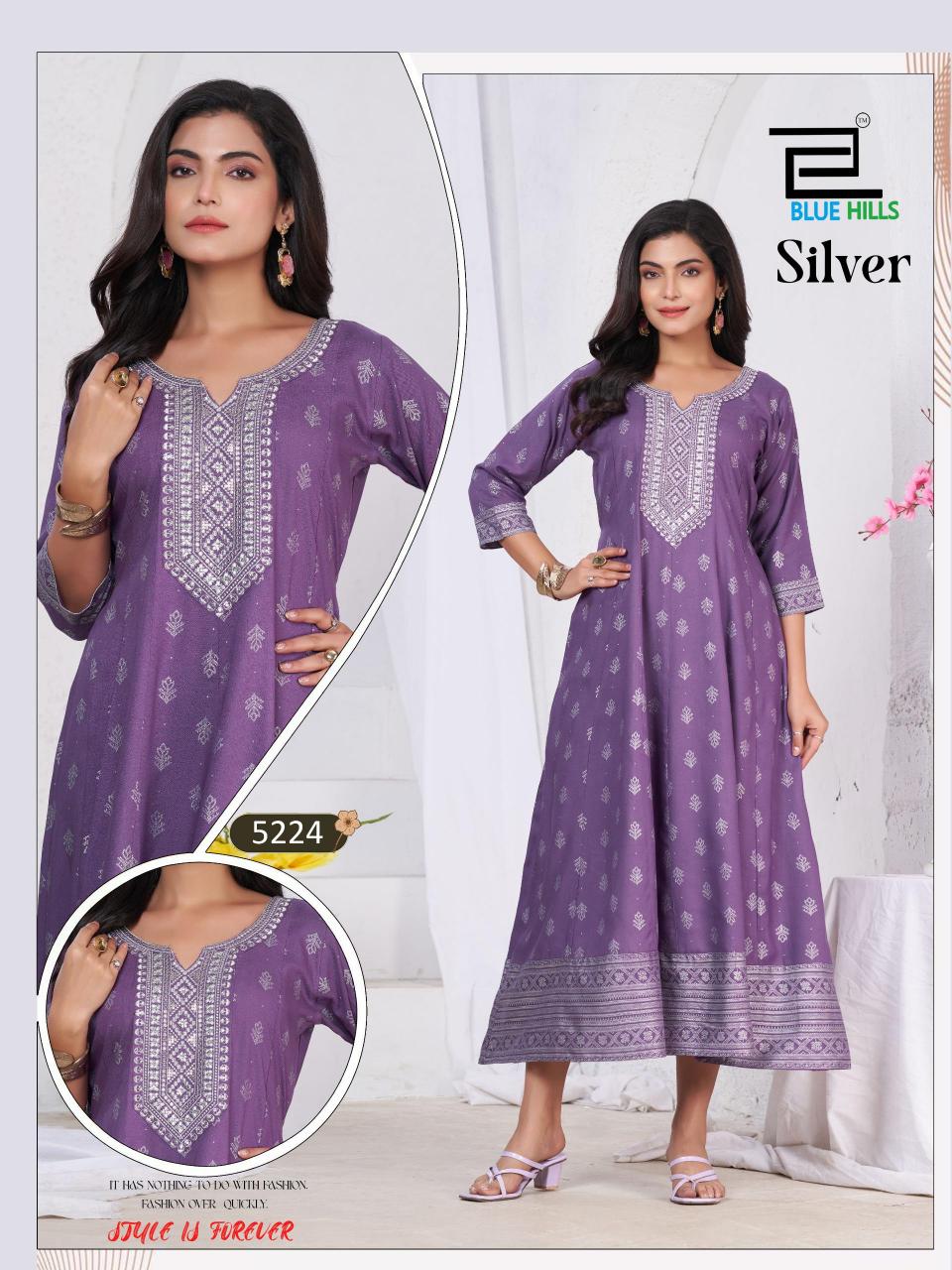 Blue Hills Silver catalog anarkali kurtis wholesale in chennai