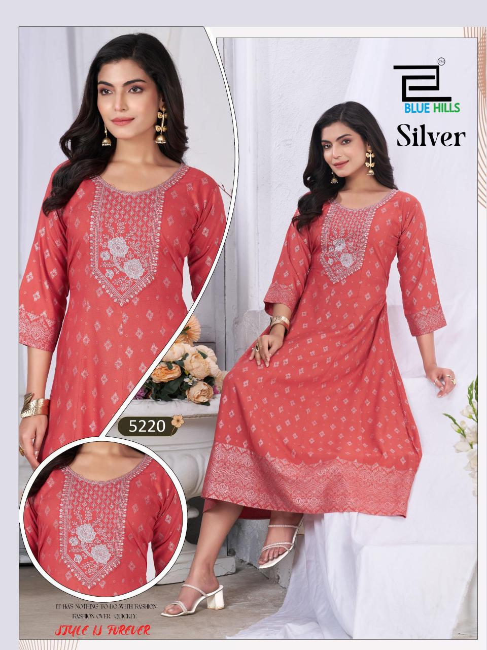 Blue Hills Silver catalog anarkali kurtis wholesale in chennai