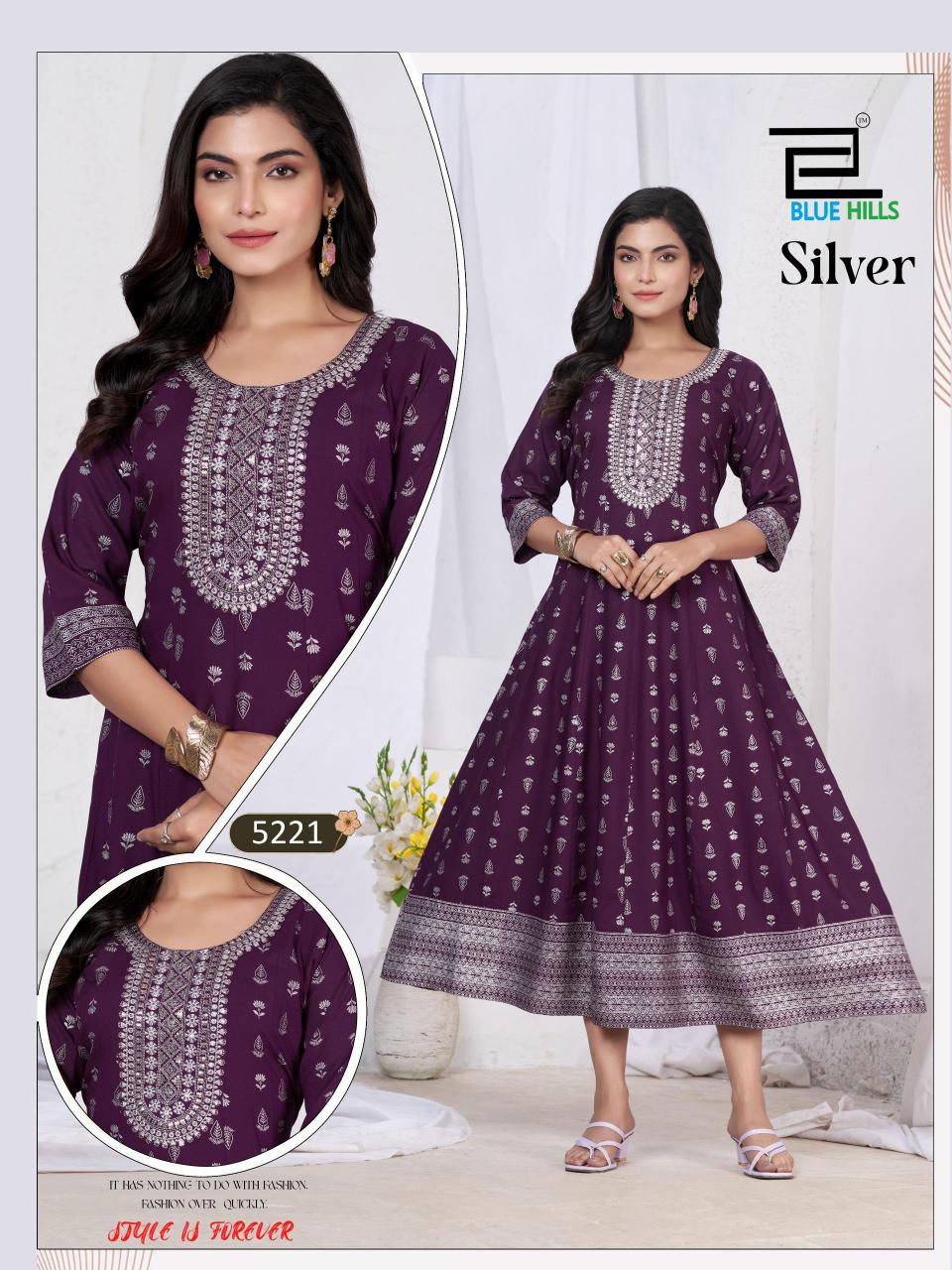 Blue Hills Silver catalog anarkali kurtis wholesale in chennai