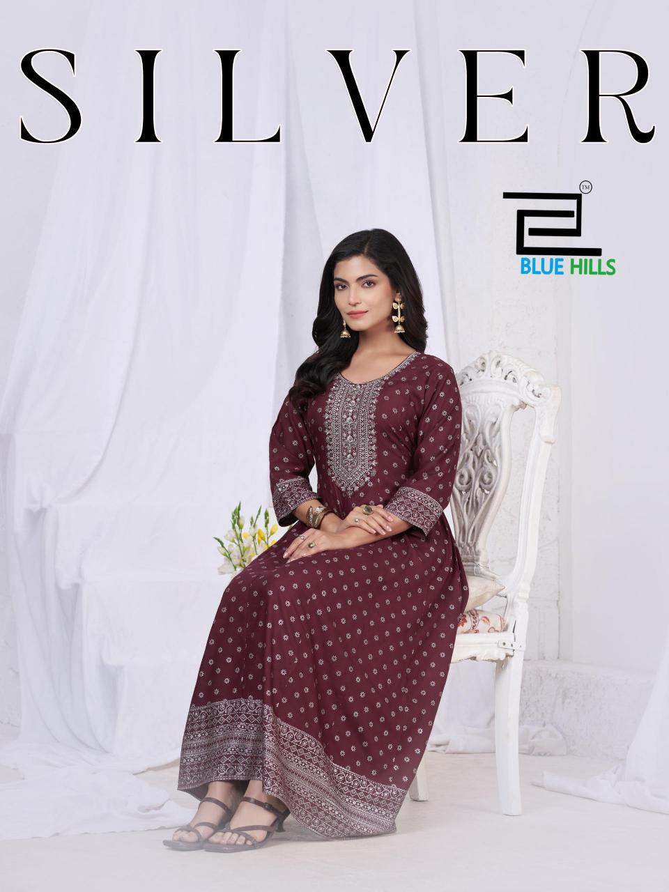 Blue Hills Silver catalog anarkali kurtis wholesale in chennai