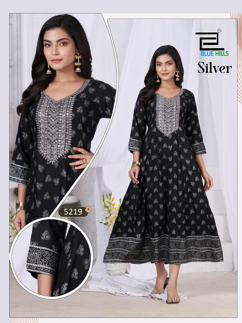 Blue Hills Silver catalog anarkali kurtis wholesale in chennai
