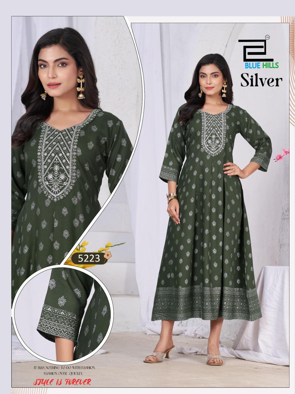 Blue Hills Silver catalog anarkali kurtis wholesale in chennai