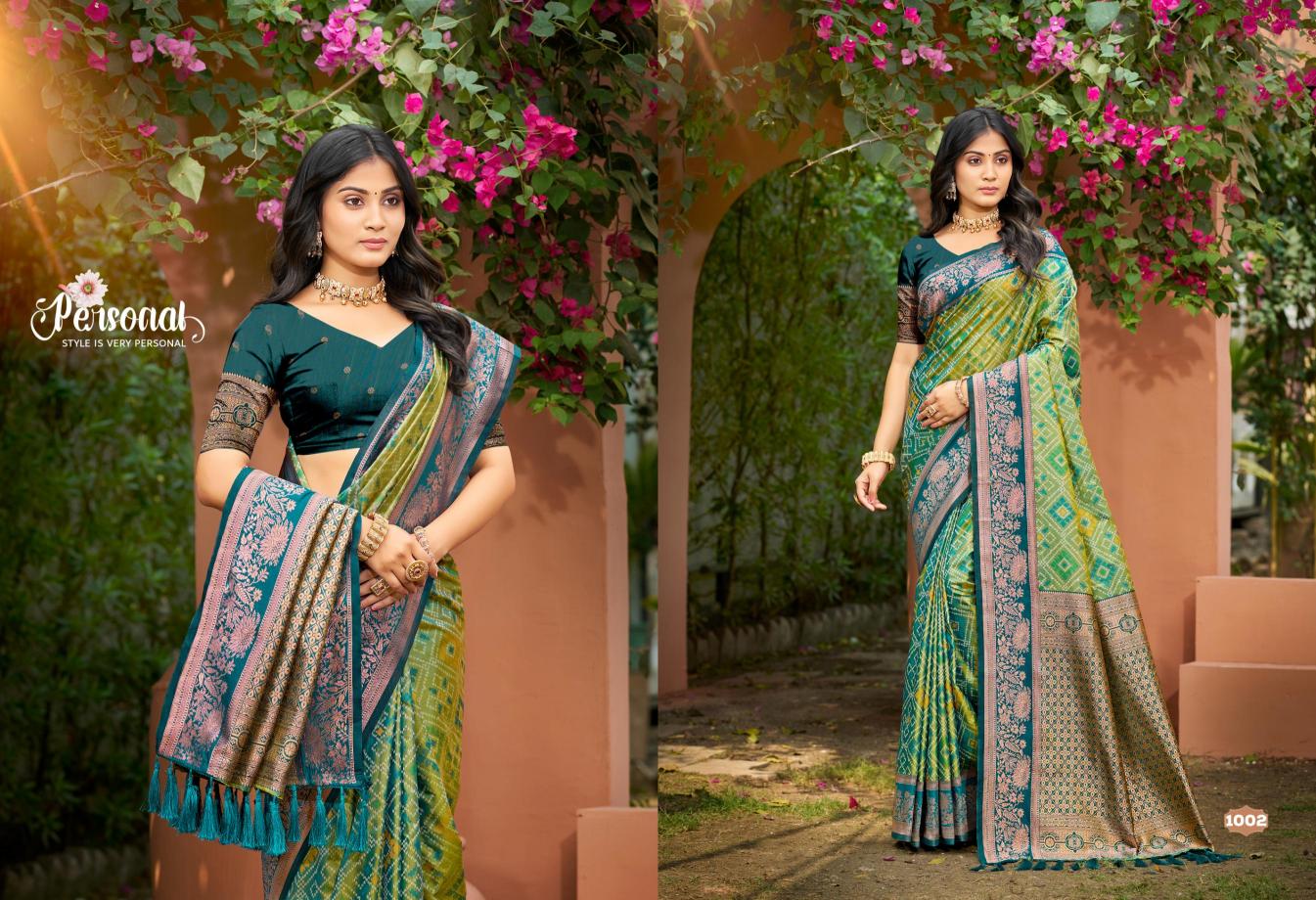 Bunawat - Anarkali Silk Sangam Prints SOFT SILK Woven Work Traditional Saree